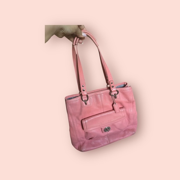 Coach bubble pink pebbled Leather Tote Bag - Picture 12 of 12